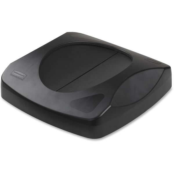 Untouchable Swing Top Lid, Black, 16" W/Dia, 4 PK